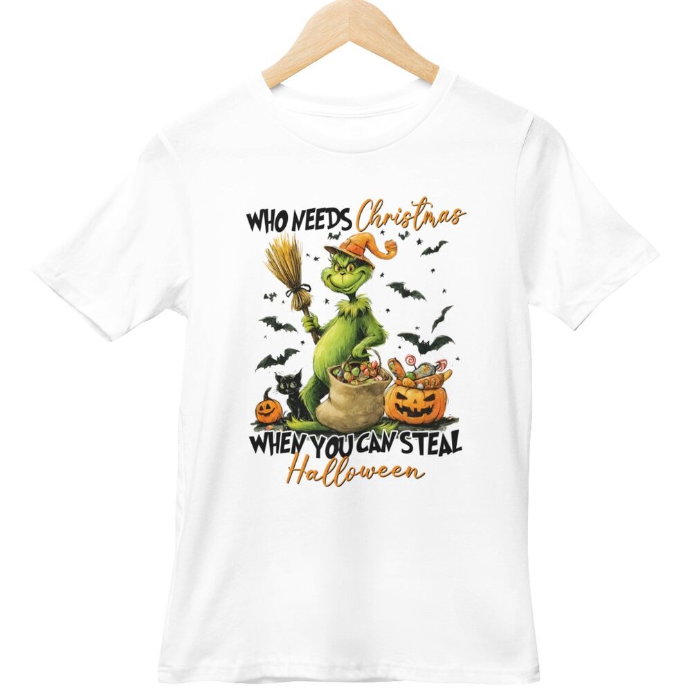 “Who Needs Christmas When You Can’t Steal Halloween” Graphic Tee 🎃👻